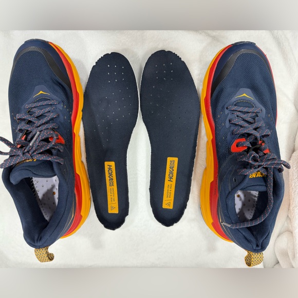 HOKA ONE ONE  CHALLENGER ATR 6 Navy/Orange  and Red Athletic Shoes Size 9.5 - Picture 6 of 9